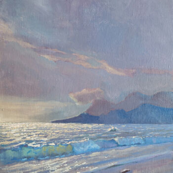 Painting titled "Ocean sunset" by Aleksandr Zhivago, Original Artwork, Oil
