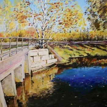 Картина под названием "У моста" - Александр Васильев, Подлинное произведение искусства