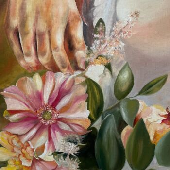 Pittura intitolato "Flowers in oil" da Aleksandra Antonova, Opera d'arte originale, Olio