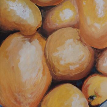 Schilderij getiteld "Mangoes from America" door Aleksandra Antonova, Origineel Kunstwerk, Gouache