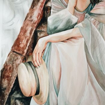Pittura intitolato "Silent moment" da Aleksandra Antonova, Opera d'arte originale, Acquarello