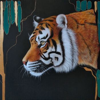 Malerei mit dem Titel "Tiger" von Aleksandra Aurelli, Original-Kunstwerk, Acryl