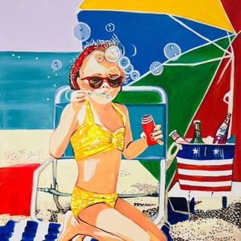 Painting titled "At the beach / 123…" by Alexandra Djokic, Original Artwork, Acrylic