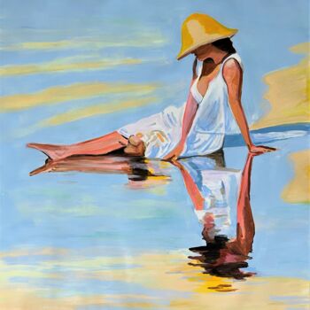 Painting titled "At the beach / 70 x…" by Alexandra Djokic, Original Artwork, Acrylic
