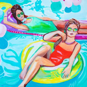 Pittura intitolato "Pool Party IV " da Alexandra Djokic, Opera d'arte originale, Acrilico