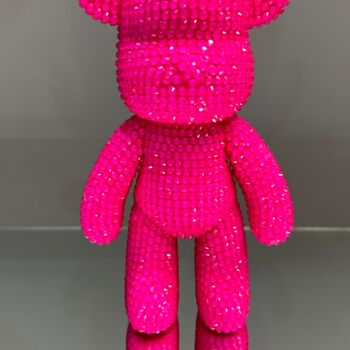 Sculpture intitulée "Pink crystal bearbr…" par Aleksandra H, Œuvre d'art originale, Mosaïque