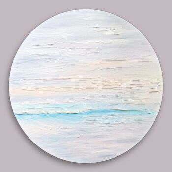 Painting titled "Sea abstract painti…" by Aleksandra Kazantseva, Original Artwork, Oil