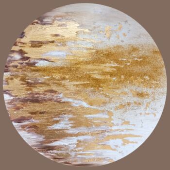 Malerei mit dem Titel "Gold leaf painting.…" von Aleksandra Kazantseva, Original-Kunstwerk, Öl