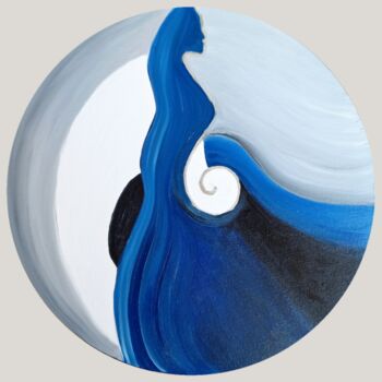 Pittura intitolato "World Time. Blue pa…" da Aleksandra Kazantseva, Opera d'arte originale, Olio Montato su Cartone
