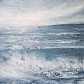 Картина под названием "Sea abstract painti…" - Aleksandra Kazantseva, Подлинное произведение искусства, Масло Установлен на…
