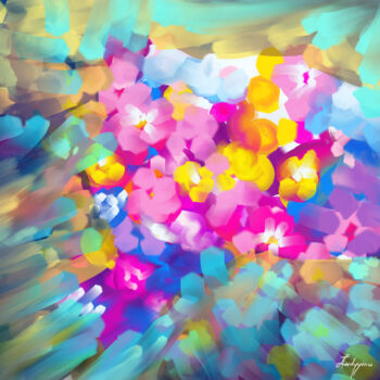 Digital Arts titled "Bouquet" by Alexandra Ladygina, Original Artwork, Digital Painting
