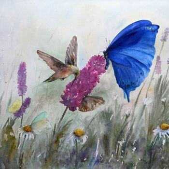 Peinture intitulée "Happy lavender summ…" par Aleksandra Portenko, Œuvre d'art originale, Aquarelle