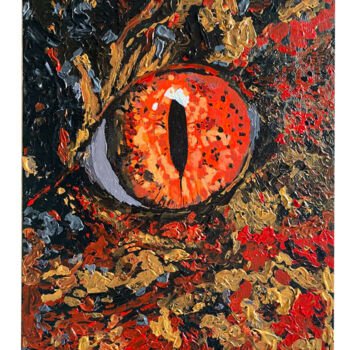 Картина под названием "Глаз дракона" - Александра Сашина, Подлинное произведение искусства, Акрил