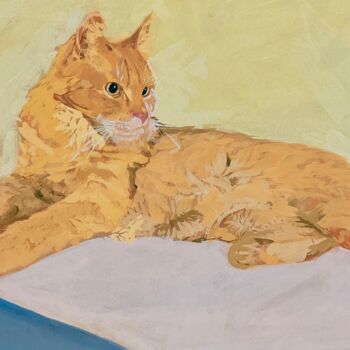 Pintura titulada "Izida the cat" por Aleksandra Trush-Donchenko, Obra de arte original, Gouache