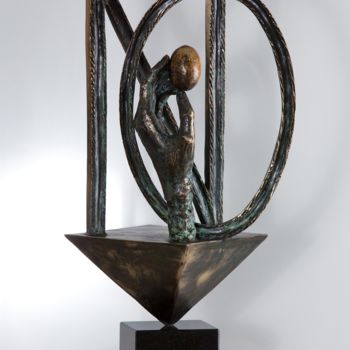 Sculpture titled "Le Miracle de la Vi…" by Aleksandra Kann-Bogomilska, Original Artwork, Metals