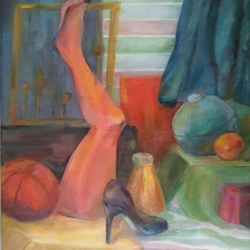 Картина под названием "Noga" - Aleksandra Waluk, Подлинное произведение искусства, Масло