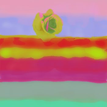 Digital Arts titled "Color fields and li…" by Marina Alexandrova, Original Artwork, Digital Painting