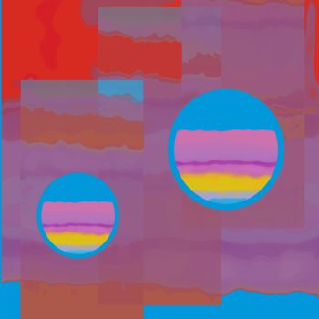 Digitale Kunst mit dem Titel "Color fields-sunset…" von Marina Alexandrova, Original-Kunstwerk, Digitale Malerei