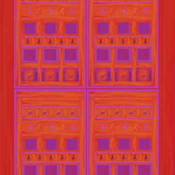 Digital Arts titled "Purple and orange o…" by Marina Alexandrova, Original Artwork, Digital Painting