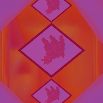 Digital Arts titled "Purple- orange geom…" by Marina Alexandrova, Original Artwork, Digital Painting