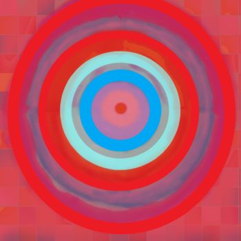 Digitale Kunst mit dem Titel "Blue-red concentric…" von Marina Alexandrova, Original-Kunstwerk, Digitale Malerei