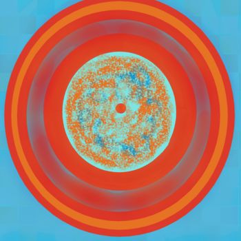 Digital Arts titled "Orange-blue concent…" by Marina Alexandrova, Original Artwork, Digital Painting