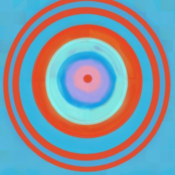 Digital Arts titled "Orange-blue-pink co…" by Marina Alexandrova, Original Artwork, Digital Painting