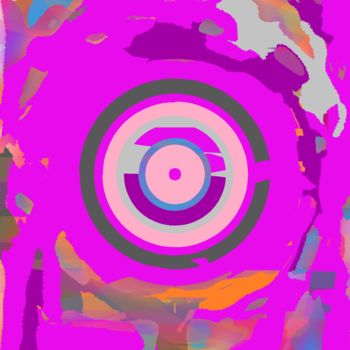 Digital Arts titled "Pink abstraction-ci…" by Marina Alexandrova, Original Artwork, Digital Painting
