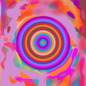 Digital Arts titled "Multicolored circle…" by Marina Alexandrova, Original Artwork, Digital Painting