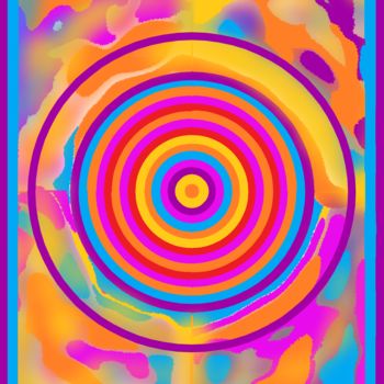 「Multicolored concen…」というタイトルのデジタルアーツ Marina Alexandrovaによって, オリジナルのアートワーク, デジタル絵画