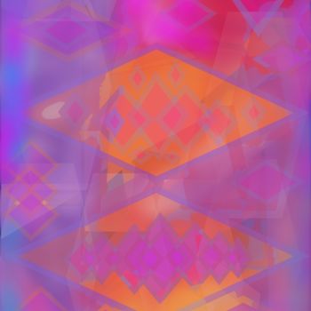 Digital Arts titled "Turquoise-pink glow…" by Marina Alexandrova, Original Artwork, Digital Painting