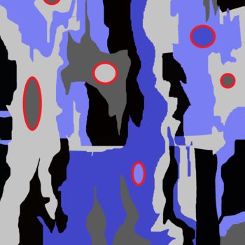 Digitale Kunst mit dem Titel "Blue night flows an…" von Marina Alexandrova, Original-Kunstwerk, Digitale Malerei