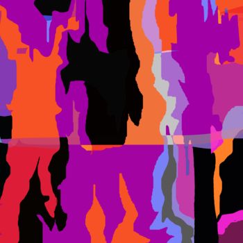 Arts numériques intitulée "Purple-orange kalei…" par Marina Alexandrova, Œuvre d'art originale, Peinture numérique