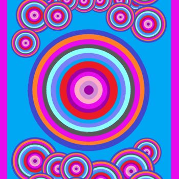 Arts numériques intitulée "Turquoise geometric…" par Marina Alexandrova, Œuvre d'art originale, Peinture numérique