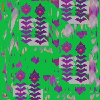 Digital Arts titled "Meadow with fantast…" by Marina Alexandrova, Original Artwork, Digital Painting