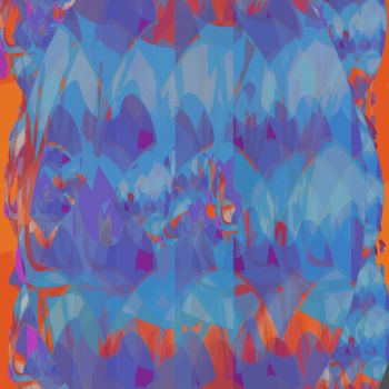 Digital Arts titled "Turquoise kaleidosc…" by Marina Alexandrova, Original Artwork, Digital Painting