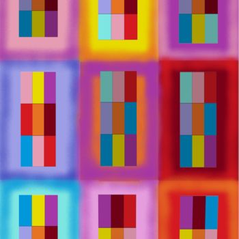 Digital Arts titled "Colored Rectangles…" by Marina Alexandrova, Original Artwork, Digital Painting