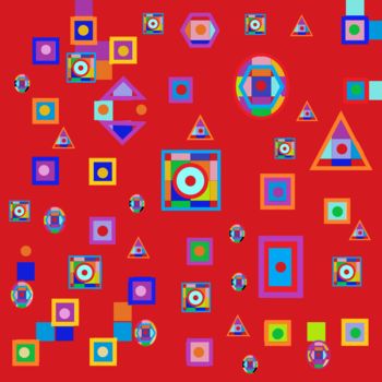 Artes digitais intitulada "Multicolor geometri…" por Marina Alexandrova, Obras de arte originais, Pintura digital