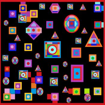 Digital Arts titled "Multicolor geometri…" by Marina Alexandrova, Original Artwork, Digital Painting