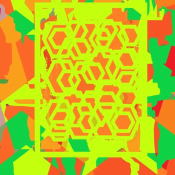 Arte digital titulada "Orange and green ge…" por Marina Alexandrova, Obra de arte original, Pintura Digital