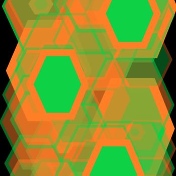 Arts numériques intitulée "Three large hexagon…" par Marina Alexandrova, Œuvre d'art originale, Peinture numérique