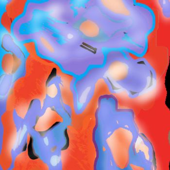Arts numériques intitulée "Blue Mirage-Lakes i…" par Marina Alexandrova, Œuvre d'art originale, Peinture numérique