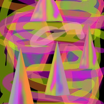 Digitale Kunst getiteld "Pyramid ,transparen…" door Marina Alexandrova, Origineel Kunstwerk, Digitaal Schilderwerk
