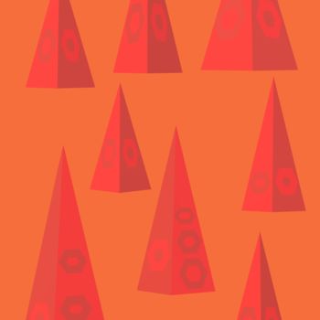 Arts numériques intitulée "Red pyramids on the…" par Marina Alexandrova, Œuvre d'art originale, Peinture numérique