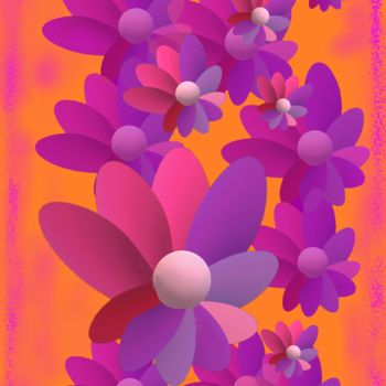 Arts numériques intitulée "Flowers on a Sunny…" par Marina Alexandrova, Œuvre d'art originale, Peinture numérique