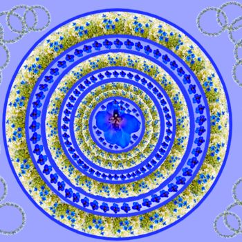 Artes digitais intitulada "Concentric Floral C…" por Marina Alexandrova, Obras de arte originais, Trabalho Digital 2D