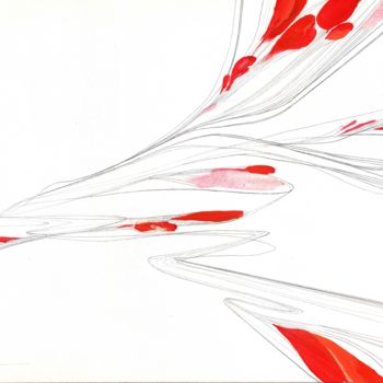 Картина под названием "Flowers with stems…" - Aleksandr Slepnev, Подлинное произведение искусства, Чернила