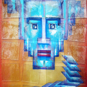 Painting titled "Propixel" by Oleg Belyi, Original Artwork, Acrylic Mounted on Wood Panel