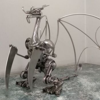 Скульптура под названием "Metal dragon" - Aleksei Antonjuk, Подлинное произведение искусства, Металлы