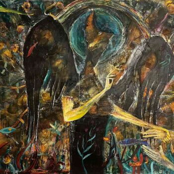 Pittura intitolato "Ангел во плоти" da Aleksei Nechiporenko, Opera d'arte originale, Olio